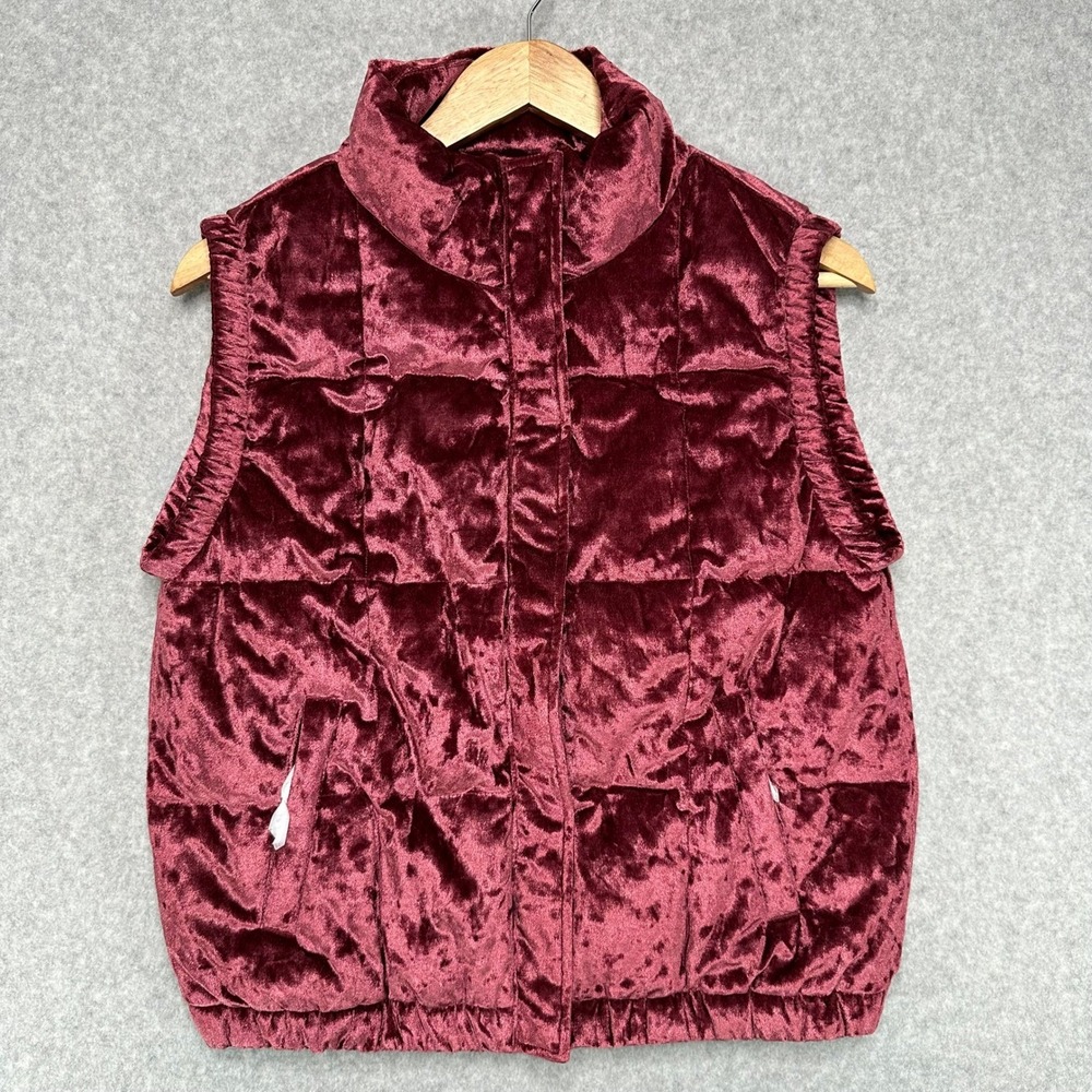 Lole Le Rose Velvet Puffer Vest Plum Women's Size XS NWT Water Repellant